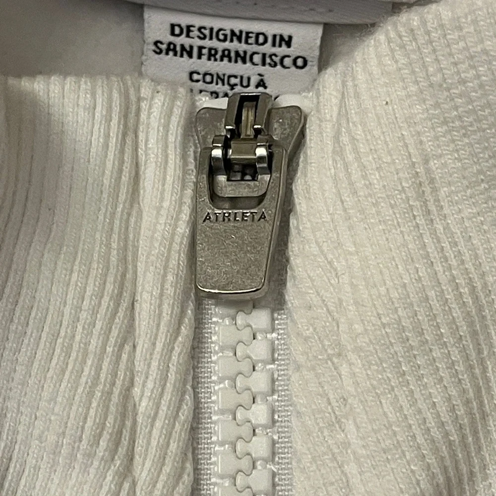 Athleta Women's White Zip Hoodie - Picture 3 of 6